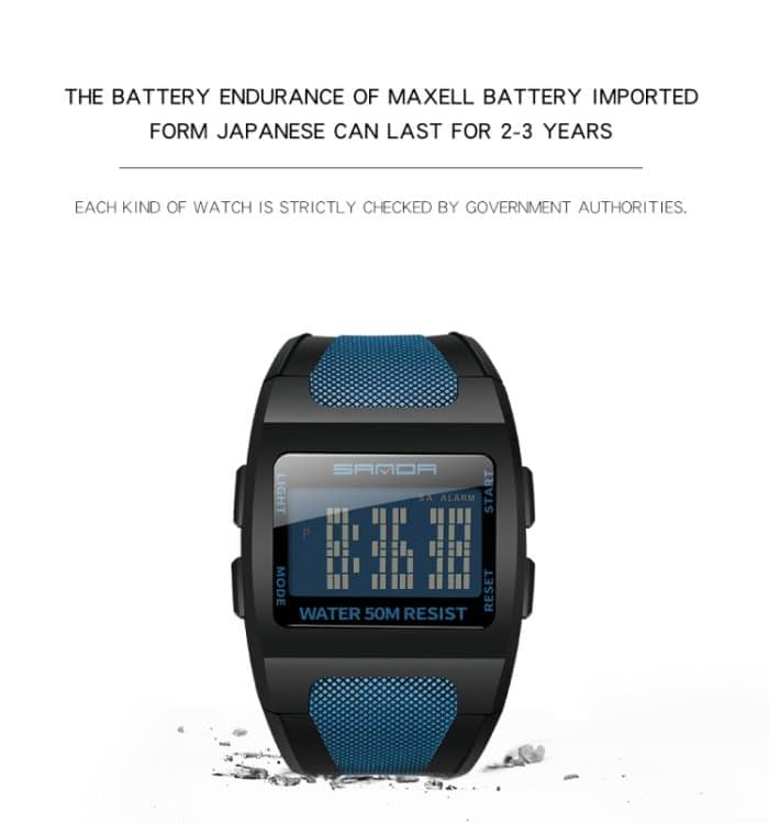 SANDA 222 Männer Sport Outdoor Bergsteigen Digitale Elektronische Uhr Quadratische Multifunktionale Wasserdichte Uhr – Bild 13