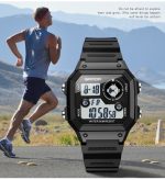 SANDA418 Quadratische Armbanduhr Schwimmen Wasserdicht Alarm Nachtlicht Männliche Studentenuhr Einfache Mode Sportuhr – Bild 15