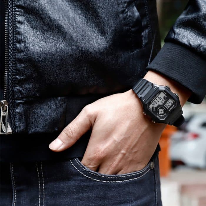 SANDA418 Quadratische Armbanduhr Schwimmen Wasserdicht Alarm Nachtlicht Männliche Studentenuhr Einfache Mode Sportuhr – Bild 17