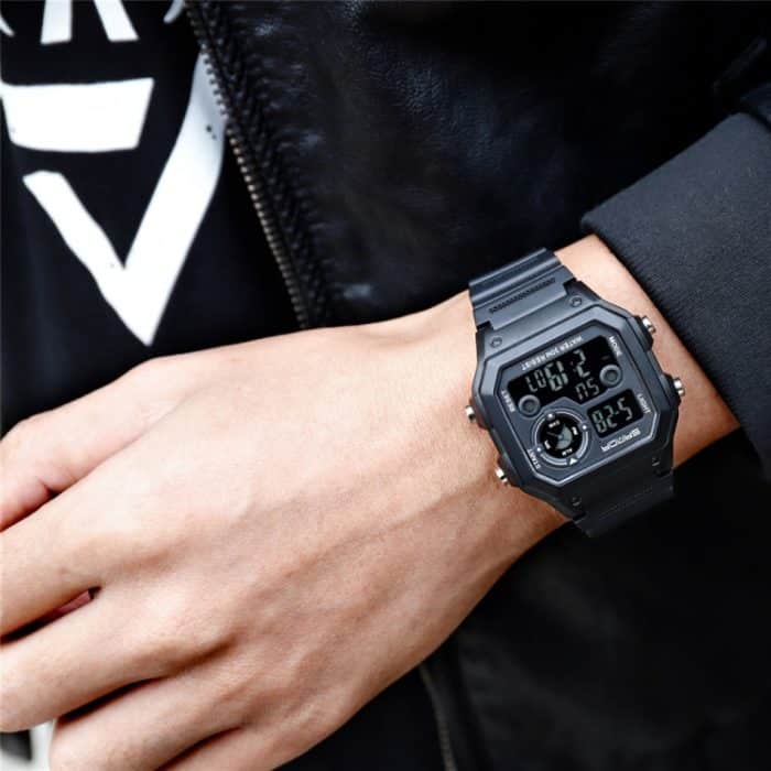 SANDA418 Quadratische Armbanduhr Schwimmen Wasserdicht Alarm Nachtlicht Männliche Studentenuhr Einfache Mode Sportuhr – Bild 19