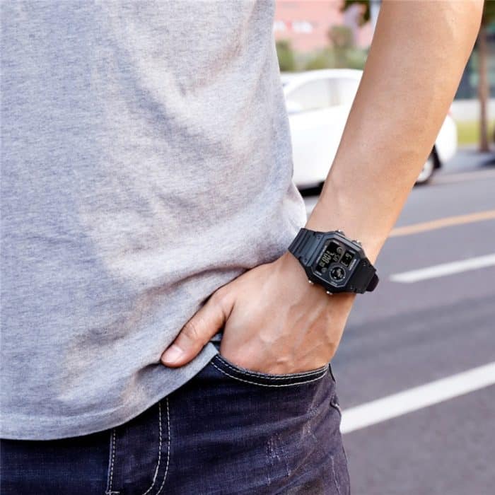 SANDA418 Quadratische Armbanduhr Schwimmen Wasserdicht Alarm Nachtlicht Männliche Studentenuhr Einfache Mode Sportuhr – Bild 20