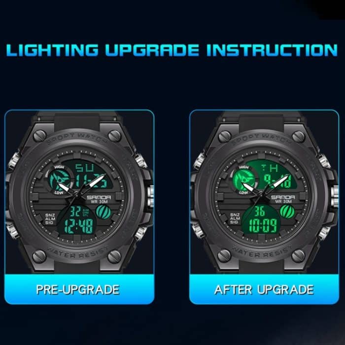 SANDA739 Uhr Platte Chao Männliche Uhr Männliche Student Mode Trend Multifunktionale Digitale Wasserdichte Elektronische Meter – Bild 2