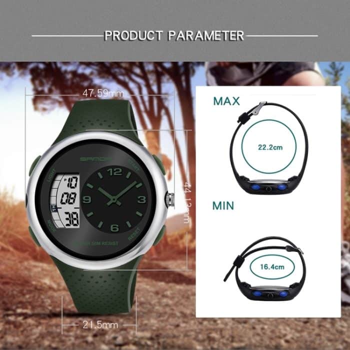 SANDA 763 Herren wasserdichte Studentenuhr, explosive Mode, multifunktional, Nachtlicht, Outdoor-Sport, Persönlichkeit, elektronische Armbanduhr – Bild 8