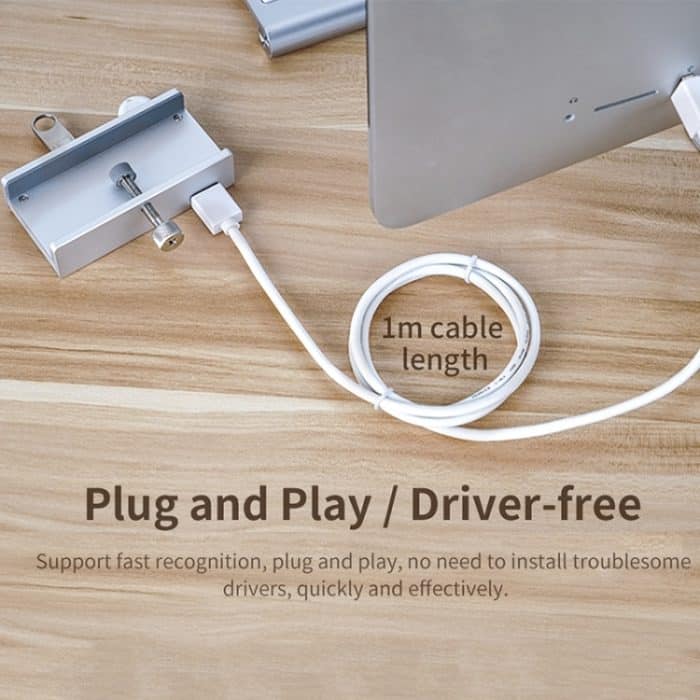 ORICO MH4PU-P 4-Port-USB3.0-Clip-HUB aus Aluminiumlegierung, MH4PU-P(Black), MH4PU-P(Silver) – Bild 8