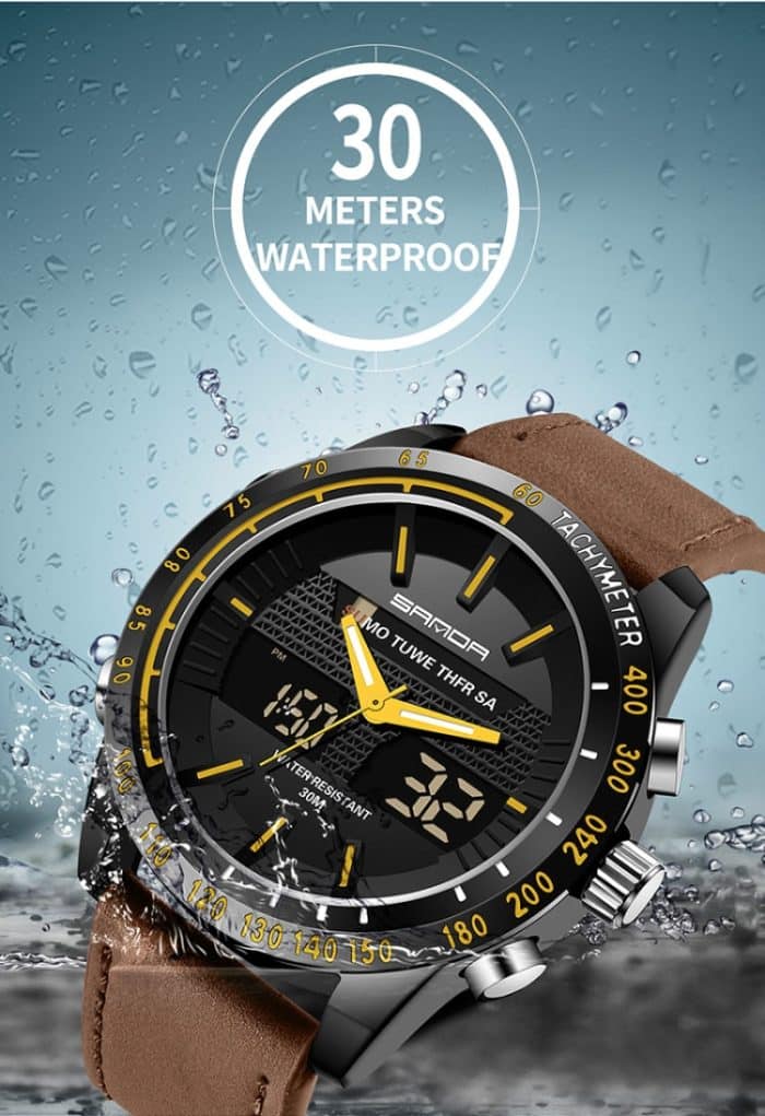 SANDA 774 Herren-Gürteluhr, Dual-Display, Multifunktions-Sport-Elektronikuhr, Modetrend, Freizeit, wasserdicht, leuchtende Uhr – Bild 13