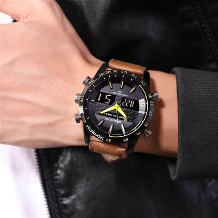 SANDA 774 Herren-Gürteluhr, Dual-Display, Multifunktions-Sport-Elektronikuhr, Modetrend, Freizeit, wasserdicht, leuchtende Uhr – Bild 15