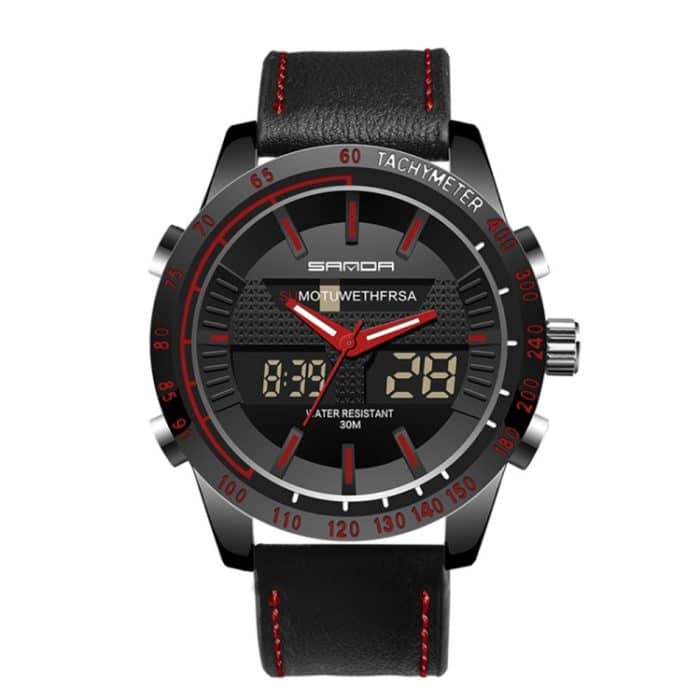 SANDA 774 Herren-Gürteluhr, Dual-Display, Multifunktions-Sport-Elektronikuhr, Modetrend, Freizeit, wasserdicht, leuchtende Uhr – Bild 3