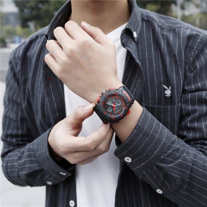 SANDA 775 Herren-Elektronikuhr, für Erwachsene, Mittelschüler, Jugendliche, multifunktional, Sport, wasserdicht, Trend-Doppeluhr – Bild 12