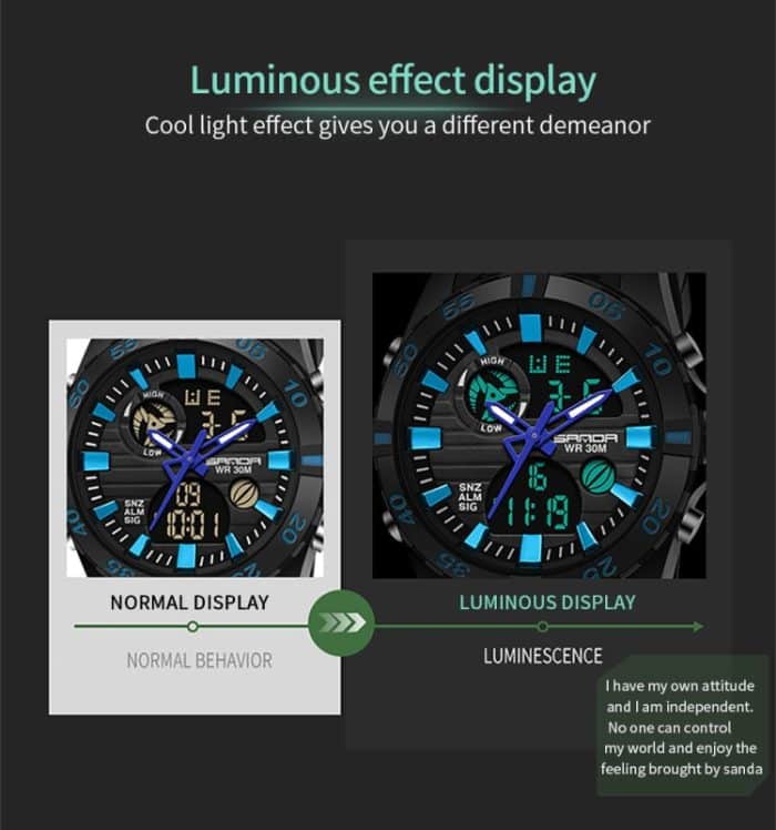SANDA 791 Uhr Echte Mode Sport Multifunktions Elektronische Uhr Beliebte Männer leuchtende Armbanduhr – Bild 11
