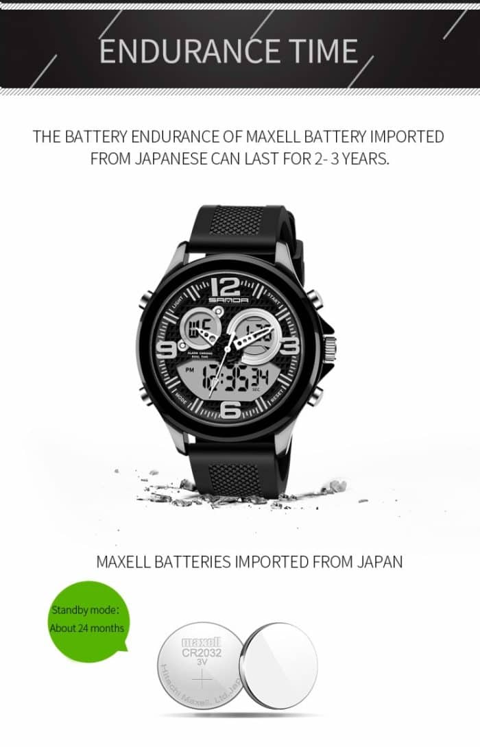 SANDA 793 Gezeitenuhr mit großem Zifferblatt, Studenten-Modetrend, multifunktionale, doppelt leuchtende, wasserdichte elektronische Uhr – Bild 14