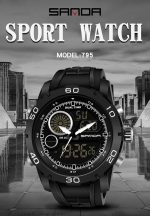 SANDA Neue wasserdichte leuchtende Kunststoff-Multifunktionsuhr für Herren, Outdoor-Sport, LED-Elektronikuhr – Bild 13