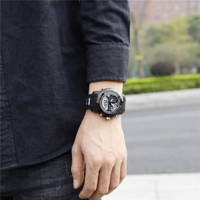 SANDA Neue wasserdichte leuchtende Kunststoff-Multifunktionsuhr für Herren, Outdoor-Sport, LED-Elektronikuhr – Bild 15