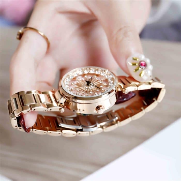 SANDA 1017 Damenuhr „All Over The Sky Star“, 360 Grad drehbare Uhr, Diamant-Stahlband, Damenuhr – Bild 12