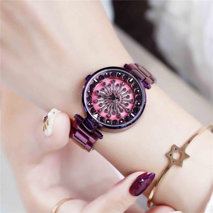 SANDA 1017 Damenuhr „All Over The Sky Star“, 360 Grad drehbare Uhr, Diamant-Stahlband, Damenuhr – Bild 15