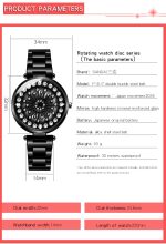 SANDA 1017 Damenuhr „All Over The Sky Star“, 360 Grad drehbare Uhr, Diamant-Stahlband, Damenuhr – Bild 6