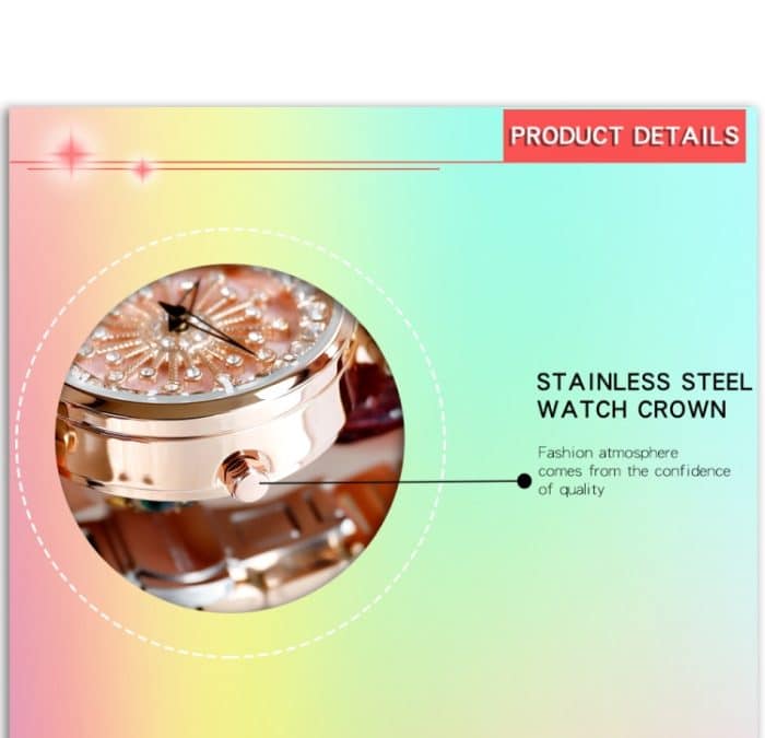 SANDA 1017 Damenuhr „All Over The Sky Star“, 360 Grad drehbare Uhr, Diamant-Stahlband, Damenuhr – Bild 8