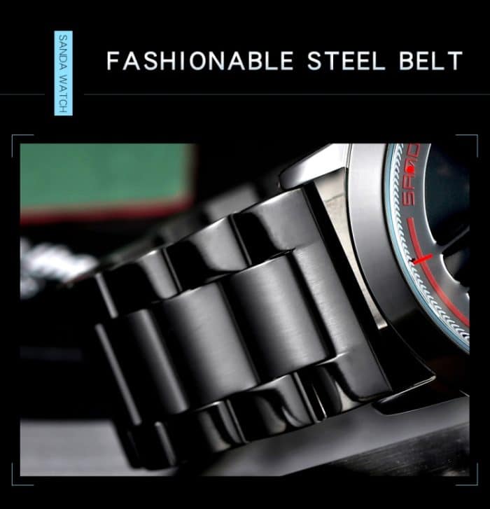 SANDA1009 Herrenuhr, Student, lässig, wasserdicht, Stahlband, Herrenuhr – Bild 5