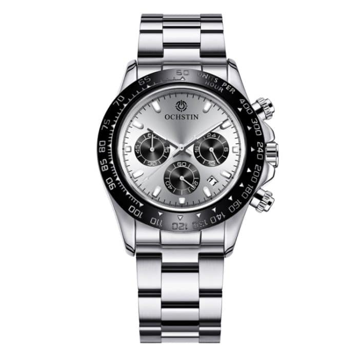 OCHSTIN Augusten 6103B Multifunktions-Quarzuhr, sportliche, leuchtende, wasserdichte Uhr, Kalender, Stahlband, Herrenuhr – Bild 1