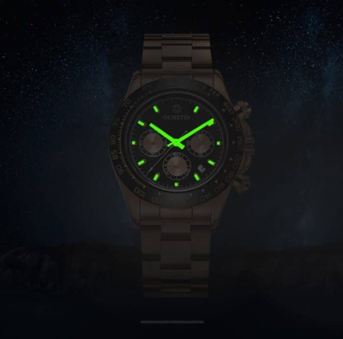 OCHSTIN Augusten 6103B Multifunktions-Quarzuhr, sportliche, leuchtende, wasserdichte Uhr, Kalender, Stahlband, Herrenuhr – Bild 7