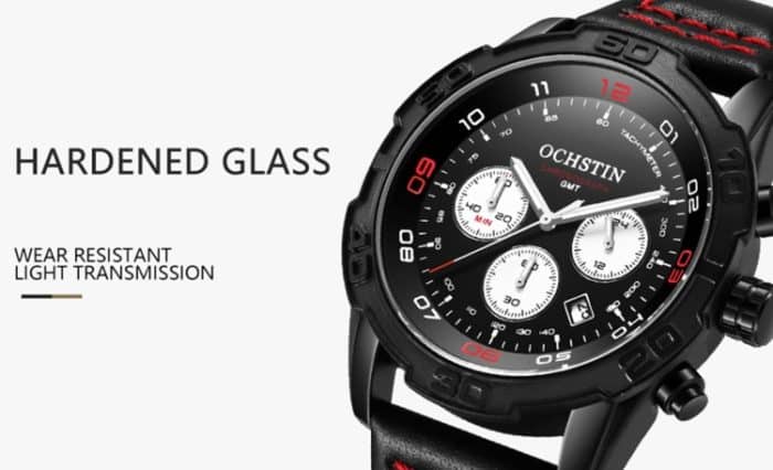 OCHSTIN 6116 Herren Leder Kalender Multifunktions Freizeit Herren Wasserdichte Uhr – Bild 4
