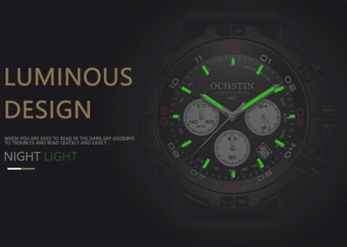 OCHSTIN 6116 Herren Leder Kalender Multifunktions Freizeit Herren Wasserdichte Uhr – Bild 8