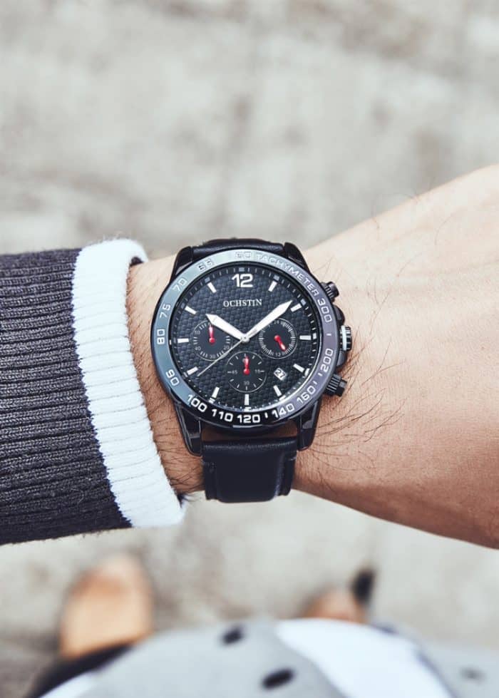 OCHSTIN 6117 Modeuhr Freizeit Leder Outdoor Sport wasserdichte Uhr – Bild 9