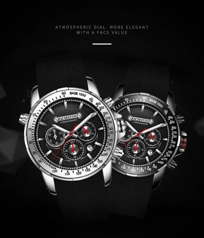 OCHSTIN 6125A Multifunktions-Chronograph Herren Sport Silikon Quarz wasserdichte Herrenuhr – Bild 6