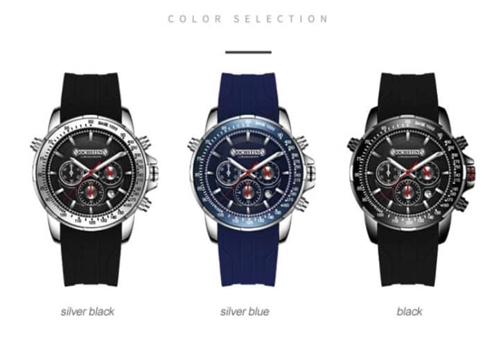 OCHSTIN 6125A Multifunktions-Chronograph Herren Sport Silikon Quarz wasserdichte Herrenuhr – Bild 9