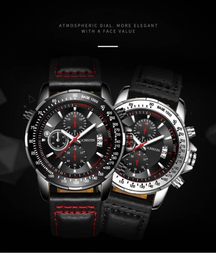 OCHSTIN 6125B Uhr Quarzuhr Nachtlicht Wasserdichte Uhr Timing Multi Funktion Leder Mode Männer Uhr – Bild 6