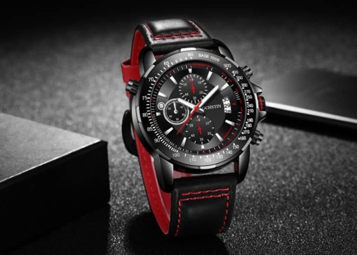 OCHSTIN 6125B Uhr Quarzuhr Nachtlicht Wasserdichte Uhr Timing Multi Funktion Leder Mode Männer Uhr – Bild 9