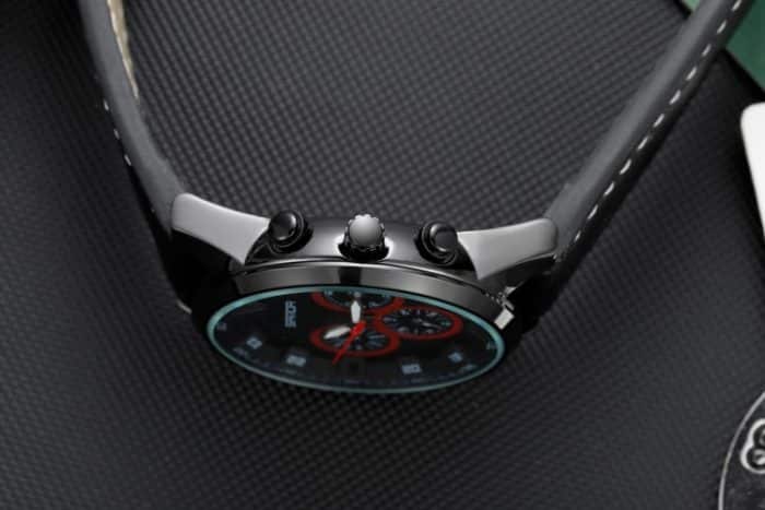 SYA00819901A_4.jpg SANDA 5009 Business Fashion Three Eye Six Needle Casual Leder Wasserdichte Herren Quarzuhr – Bild 5