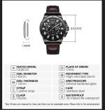 Ochstin 6122 Multifunktions-Quarzuhr, Sport, leuchtende, wasserdichte Uhr, Kalender, Leder, Herrenuhr – Bild 6