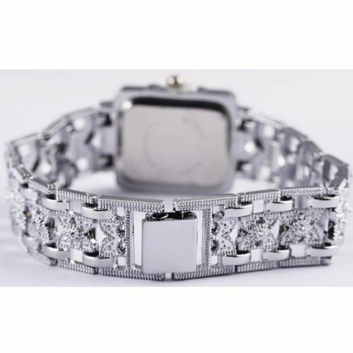 Quarzuhr mit quadratischem Zifferblatt und Edelstahlarmband – Bild 4