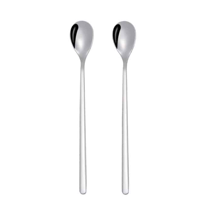 2 Stück Edelstahl-Löffel, kreativer Kaffeelöffel, Bar-Eislöffel, vergoldeter langer Rührlöffel, Round Spoon Silver, Pointed Spoon Silver, Square Spoon Silver, Round Spoon Gold, Pointed Spoon Gold, Square Spoon Gold, Round Spoon Rose Gold... – Bild 1