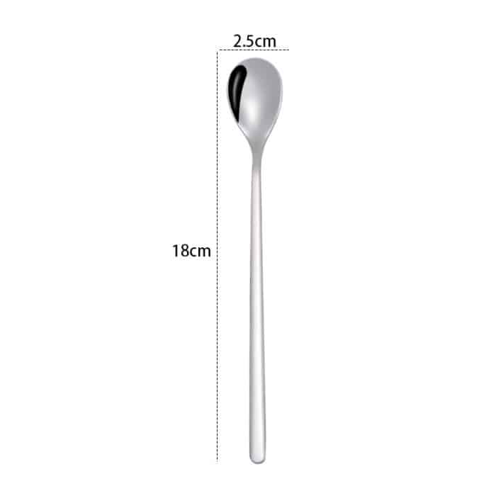 2 Stück Edelstahl-Löffel, kreativer Kaffeelöffel, Bar-Eislöffel, vergoldeter langer Rührlöffel, Round Spoon Silver, Pointed Spoon Silver, Square Spoon Silver, Round Spoon Gold, Pointed Spoon Gold, Square Spoon Gold, Round Spoon Rose Gold... – Bild 2