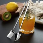 2 Stück Edelstahl-Löffel, kreativer Kaffeelöffel, Bar-Eislöffel, vergoldeter langer Rührlöffel, Round Spoon Silver, Pointed Spoon Silver, Square Spoon Silver, Round Spoon Gold, Pointed Spoon Gold, Square Spoon Gold, Round Spoon Rose Gold... – Bild 7