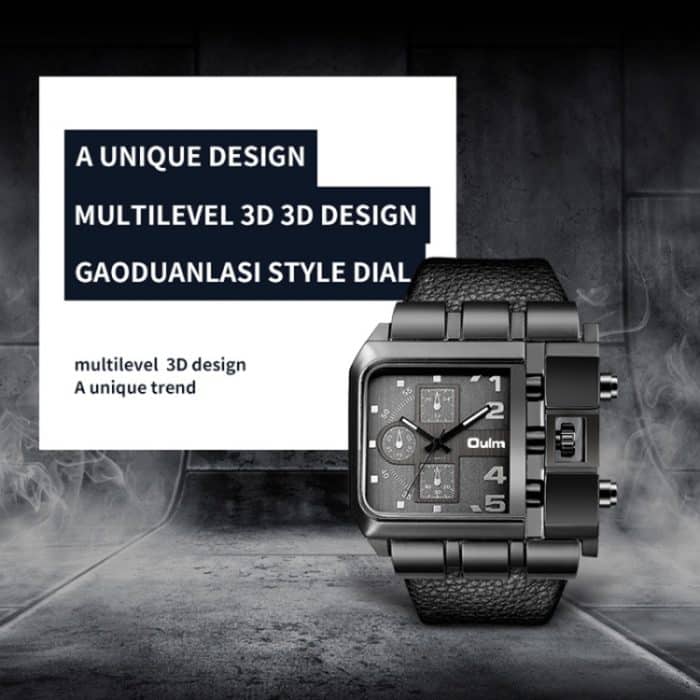 TBD0110111701A_3.jpg Oulm 3364 Herren Quarzuhr mit quadratischem Zifferblatt und Ledergürtel – Bild 4