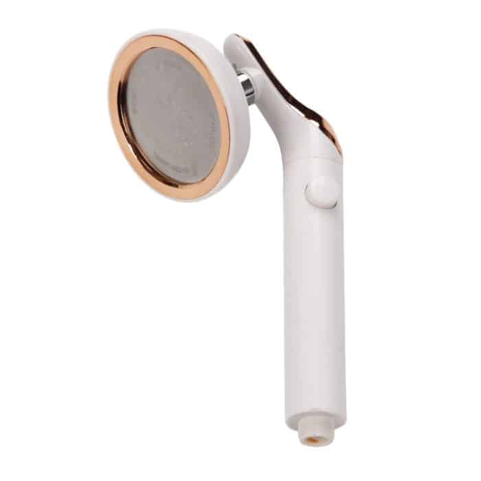 TBD0112378601.jpg Universeller, unter Druck stehender One-Touch-Wasserstopp-Handbrausekopf, White Color Gold, Silver Color Gold – Bild 1