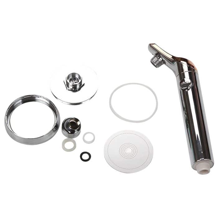 Universeller, unter Druck stehender One-Touch-Wasserstopp-Handbrausekopf, White Color Gold, Silver Color Gold – Bild 2