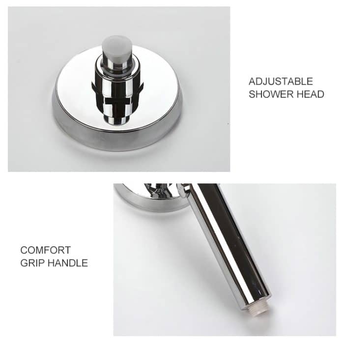 Universeller, unter Druck stehender One-Touch-Wasserstopp-Handbrausekopf, White Color Gold, Silver Color Gold – Bild 3