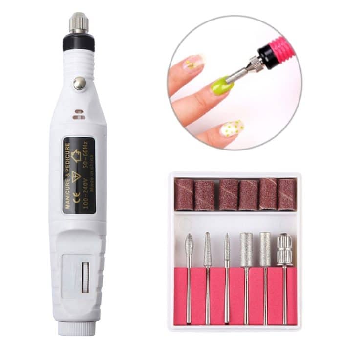 1 Set Power Professionelle Elektrische Maniküre Maschine Stift Pediküre Nagel Datei Nagel Werkzeuge 6 bits Bohrer Nagel Bohrer Maschine, US Plug Rose Red, US Plug Blue, US Plug White, EU Plug White, EU Plug Rose Red, EU Plug Black, EU Plug Green... – Bild 1