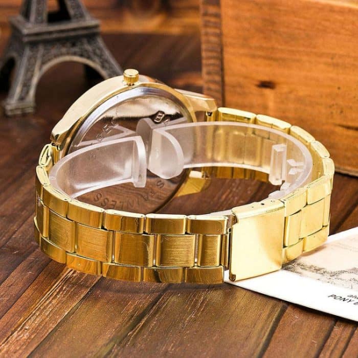 2 Stück Edelstahl-Armbanduhren, Kristallquarz-Armbanduhr – Bild 4