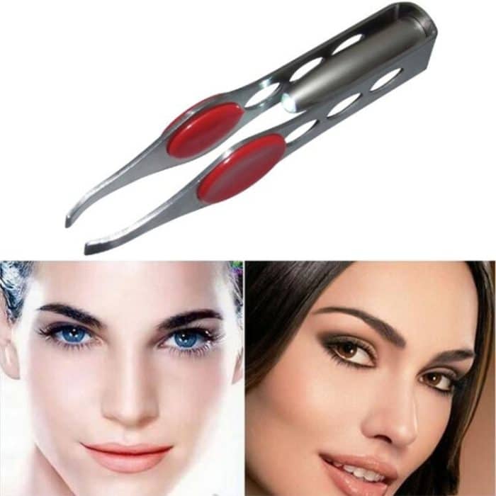 TBD01963922.jpg 3 PCS LED mit Licht Augenbraue Clip Augenbraue Pinzette Vier-loch Augenbraue Zange Schönheit Augenbraue Clip Edelstahl Schönheit Werkzeug – Bild 1