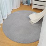 KSolid Runder Teppich, weiche Fleece-Matte, rutschfester Teppich für Kinderzimmer, Fußmatten, Diameter: 100cm – Bild 7