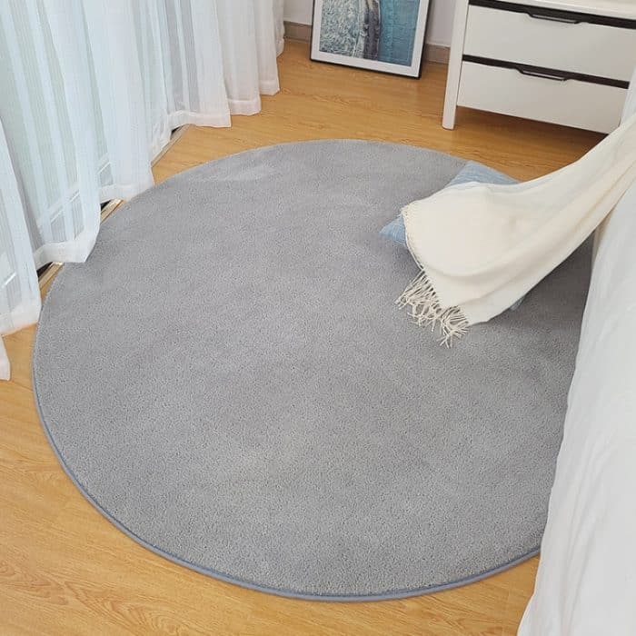 KSolid Runder Teppich, weiche Fleece-Matte, rutschfester Teppich für Kinderzimmer, Fußmatten, Diameter: 100cm – Bild 7