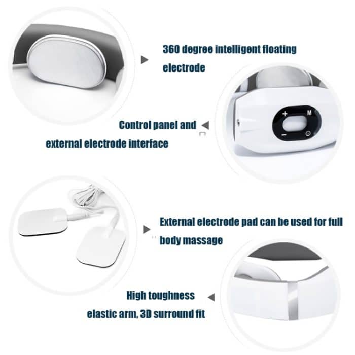 Halswirbel-Massagegerät, Aufladen, intelligentes Puls-Physiotherapie-Instrument, elektromagnetische Vibration, Nackenschutz, White, Black, Red – Bild 9