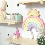 Hölzerne Regenbogen-Sonnenwolken, Stapel von Musikblöcken, Kinderzimmer-Dekoration, Fotografie-Requisiten – Bild 5