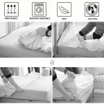 Marmor-Muster, Bett-Staubschutz, Matratzenschutzhülle, Spannbetttuchbezug, Bettwäsche, 99X190X30cm, 138X190X30cm, 153X203X30cm, 198X203X30cm – Bild 3