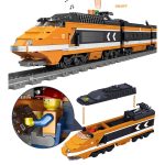 City Train Series Zusammengebaute Bausteine Lego Simulation Electric Rail Train Puzzle Spielzeug – Bild 2