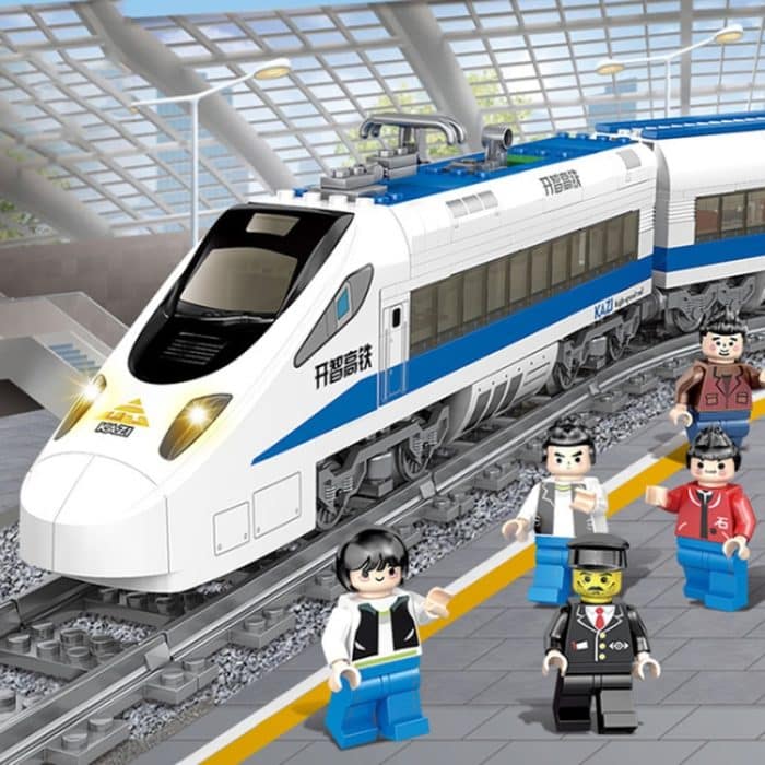 City Train Series Zusammengebaute Bausteine Lego Simulation Electric Rail Train Puzzle Spielzeug – Bild 5